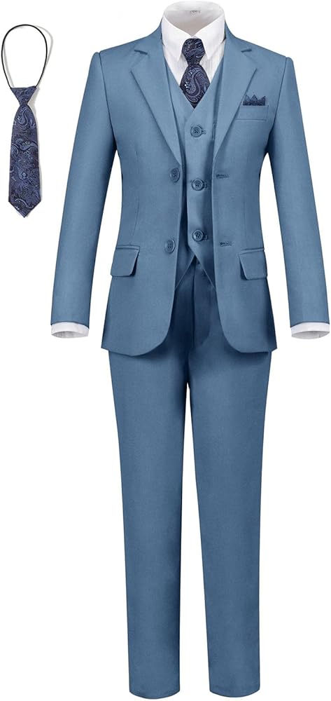 Boys' Suits Slim Fit 5 Pieces Formal Suit Sets for Boy Wedding Boy Ring Bearer Suit Teen Toddler Boy Dress Suit Outfit