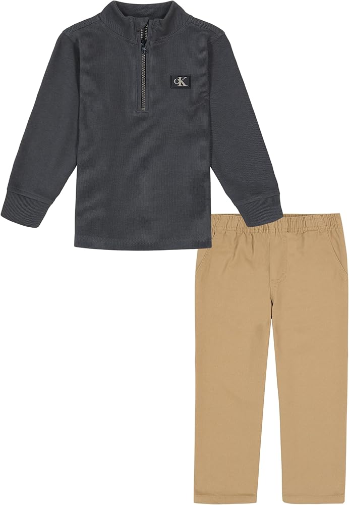 Calvin Klein boys 2 Pieces Flatback Rib Pant Set