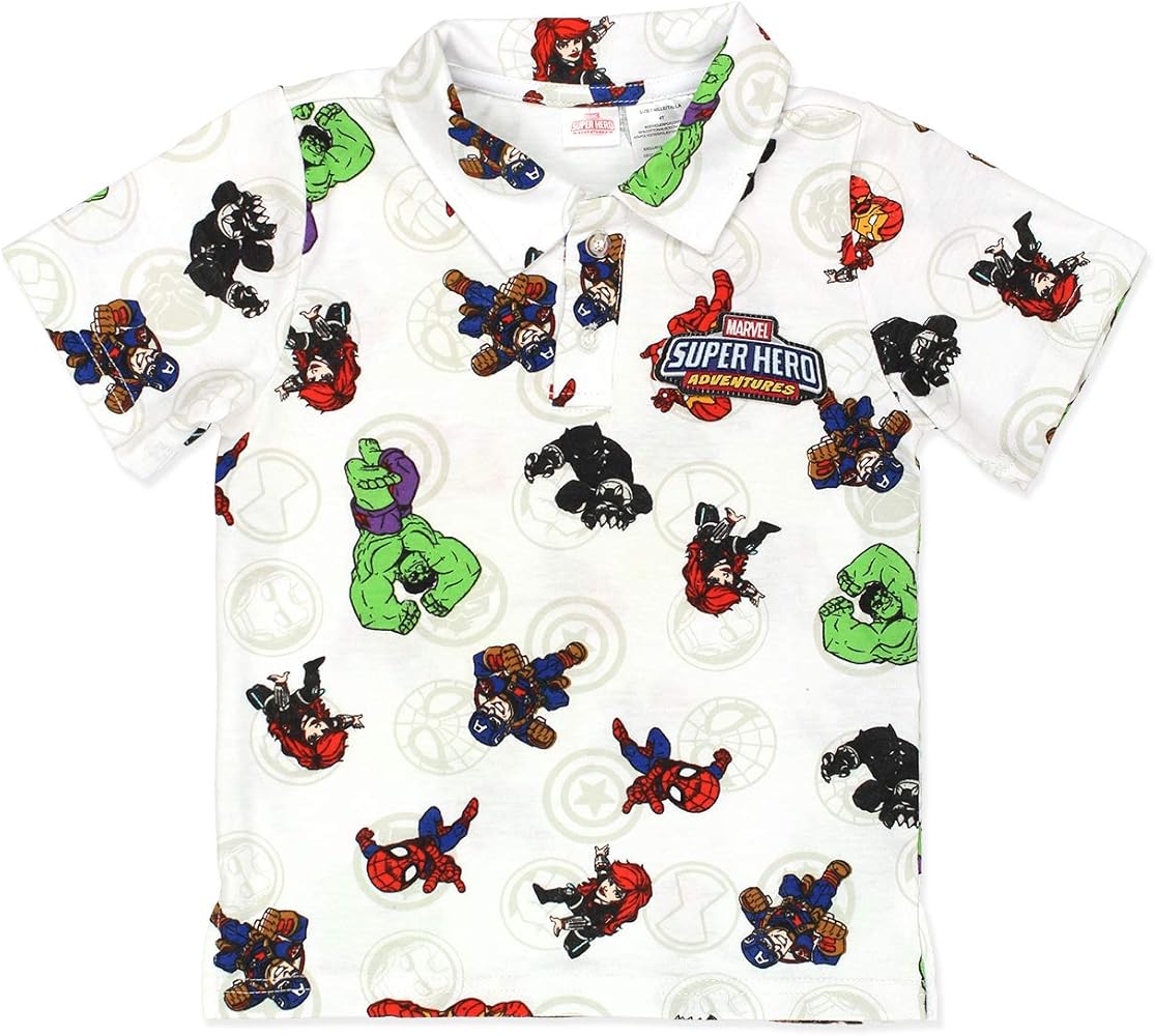 Marvel Super Hero Adventures Toddler Boys Polo Collared Shirt