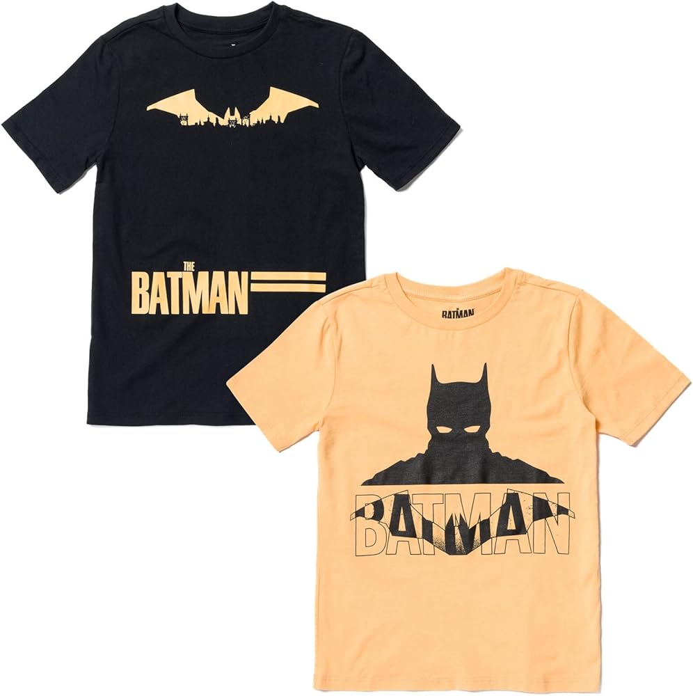 DC Comics Justice League Batman 2 Pack Graphic T-Shirts Newborn to Big Kid