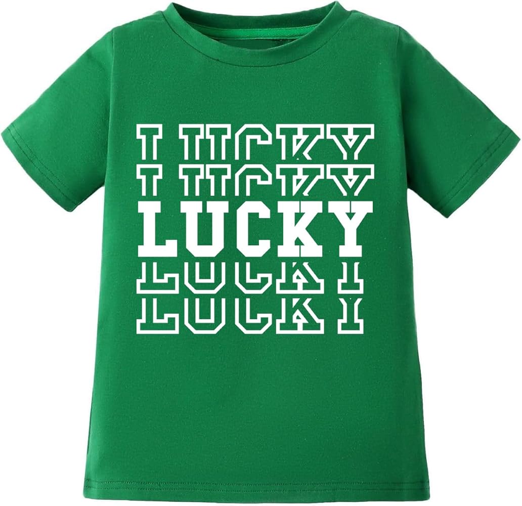 Tkria Toddler Boys Kids St Patricks Day Shirts Clover Shamrock Dinosaur Gnome T-Shirt Lucky Dude Short Sleeve Green Tops