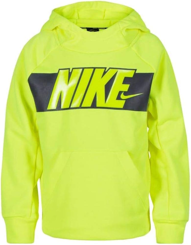 Nike Toddler Boys Dri-Fit Burpee French Terry Pullover Lightweight Hoodie (2T, Volt)