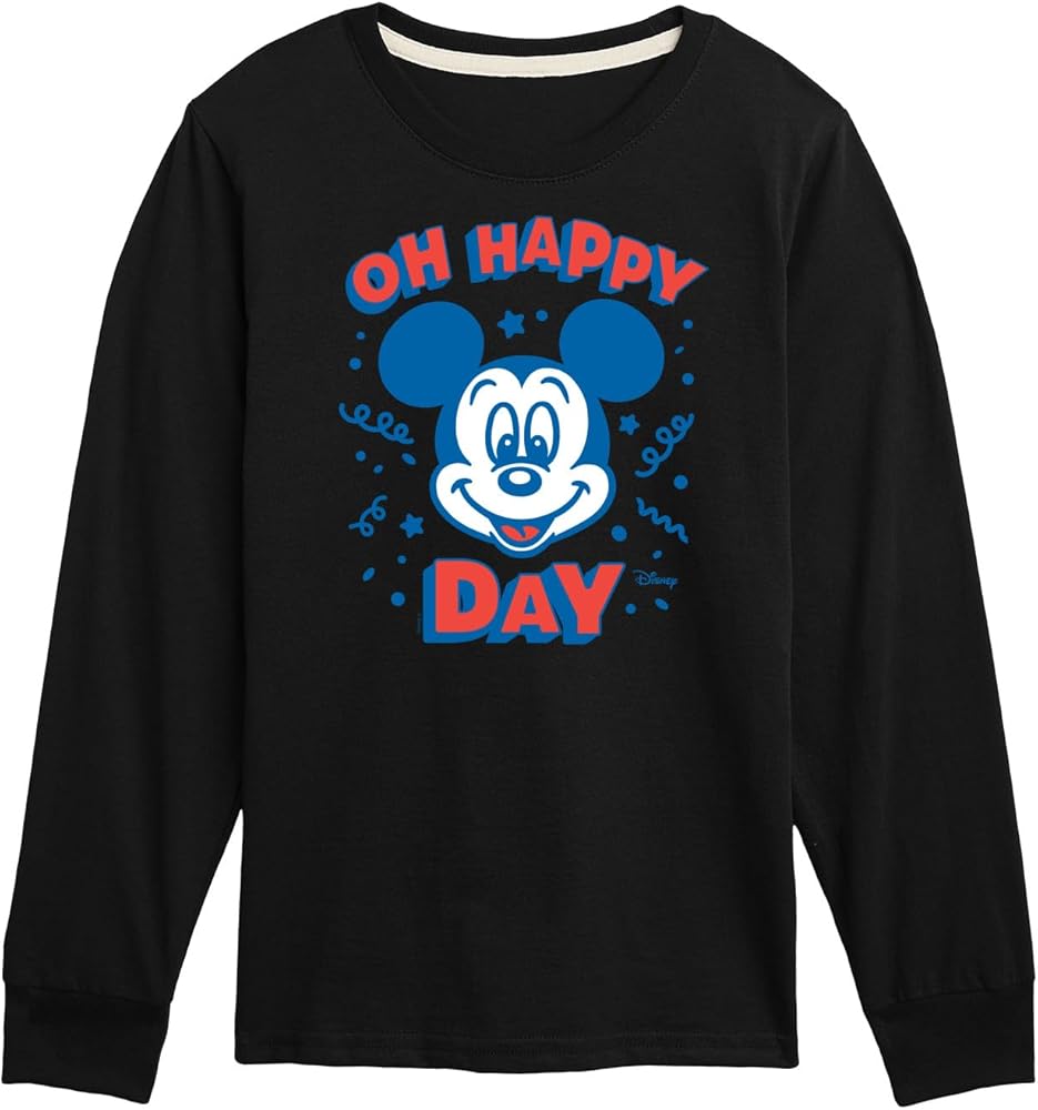 Disney Characters - Mickey & Friends - Oh Happy Day - Toddler and Youth Long Sleeve Graphic T-Shirt