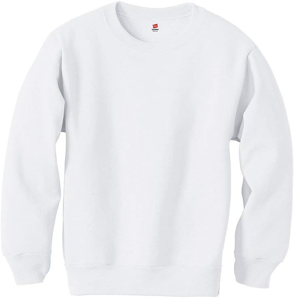 Hanes ComfortBlend EcoSmart Boy`s Crewneck Sweatshirt White