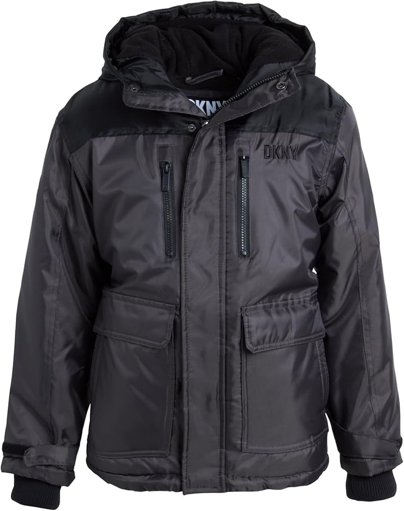 DKNY Boys' Winter Coat - Insulated Heavyweight Parka - Weather Resistant Polar Fleece Lined Ski Jacket for Boys (8-20)