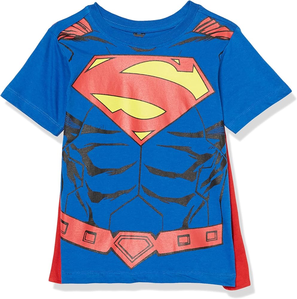 DC Comics Boys' Toddler Superman Cosplay Short Sleeve Cape Tee T-Shirt