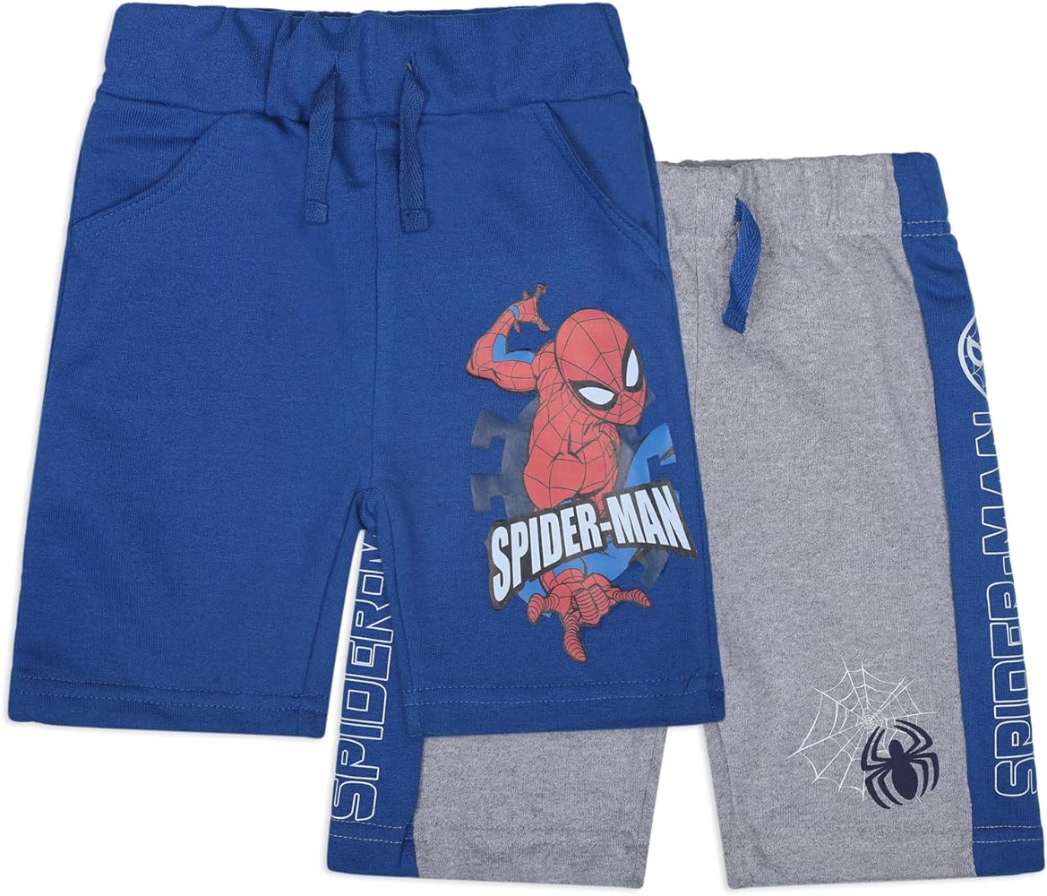 Marvel Avengers Spider-Man Boys 2 Pack Shorts for Toddlers and Little Kids