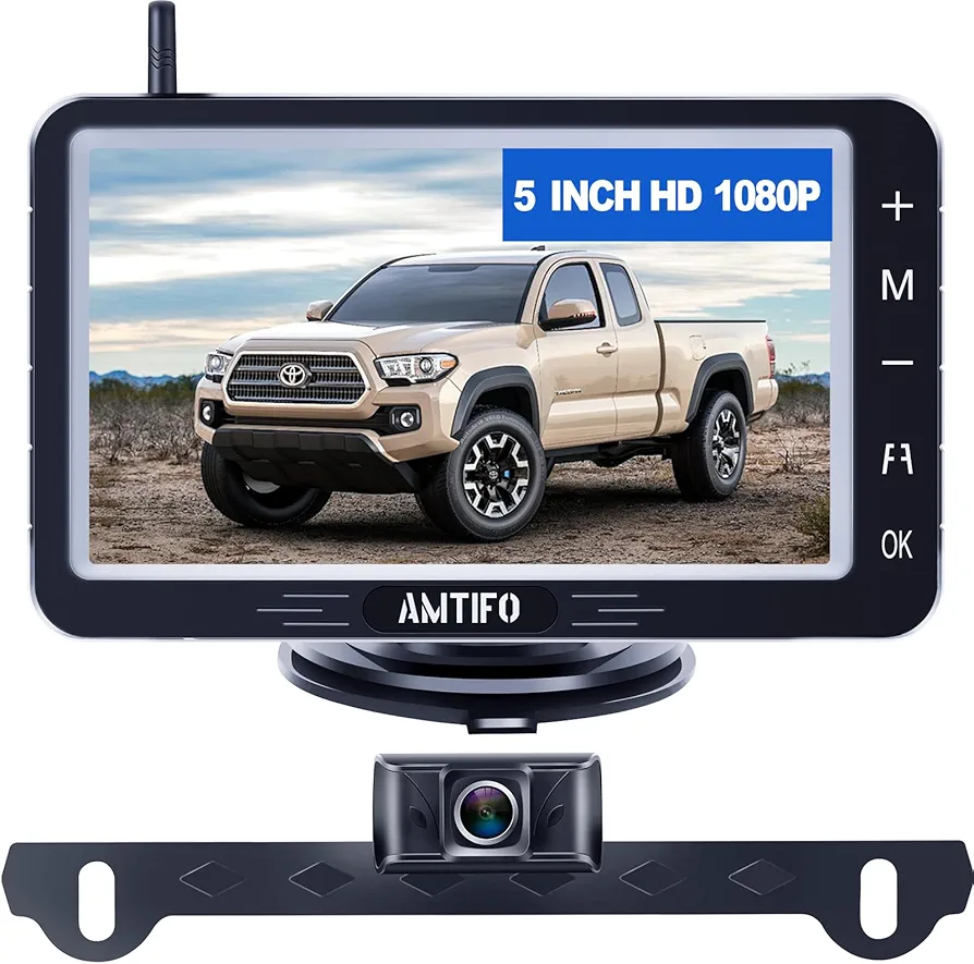 Wireless Backup Camera 5-inch for Truck: Easy to Install Back up Camera - HD 1080P Rear View Camera for Trucks SUVs