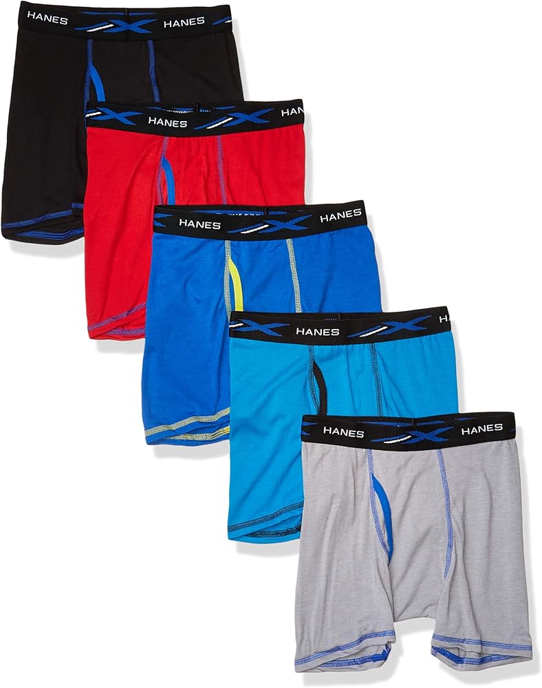 Hanes Boys Lightweight Super Soft Boxer Briefs 5-Pack