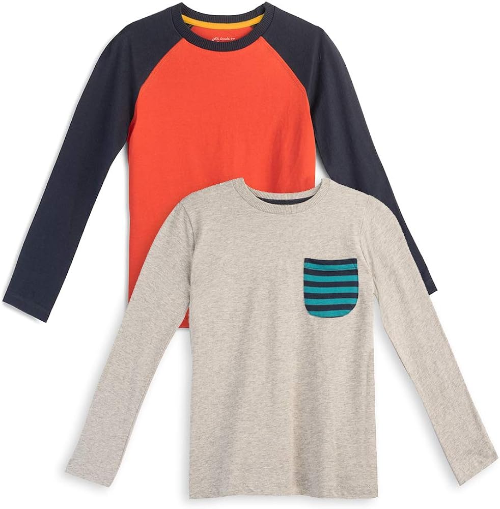 Mightly Boys and Girls' Long Sleeve Raglan Shirt | Organic Cotton, Colorful Casual Stylish Clothes, Soft&Fresh Crew Neck Tee