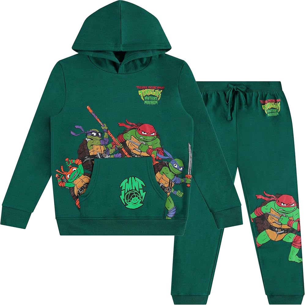 Teenage Mutant Ninja Turtles Hooded Pullover Hoodie and Jogger Sweatpants Set, Little and Big Boys Sizes 4-20