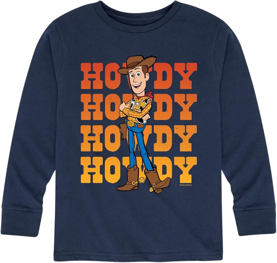 Disney Toy Story - Woody Howdy - Toddler and Youth Long Sleeve Graphic T-Shirt