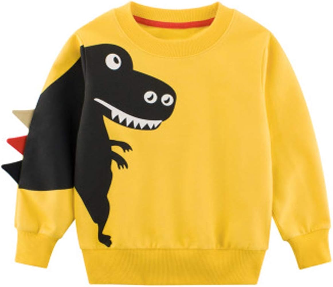 Toddler Boys Dinosaur Sweatshirts Pullover Crewneck Long Sleeve Top T-Rex T-shirt