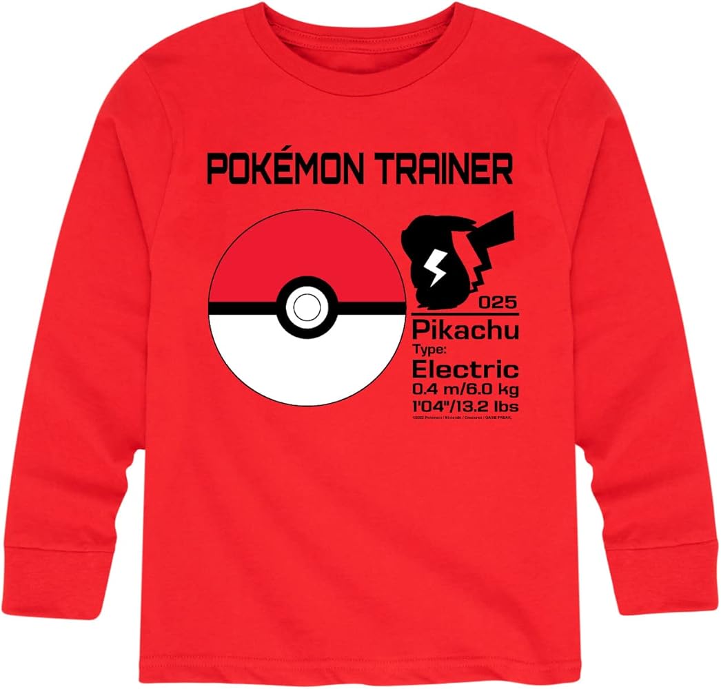 HYBRID APPAREL - Pokémon - Pokeball Trainer - Youth Long Sleeve Graphic T- Shirt