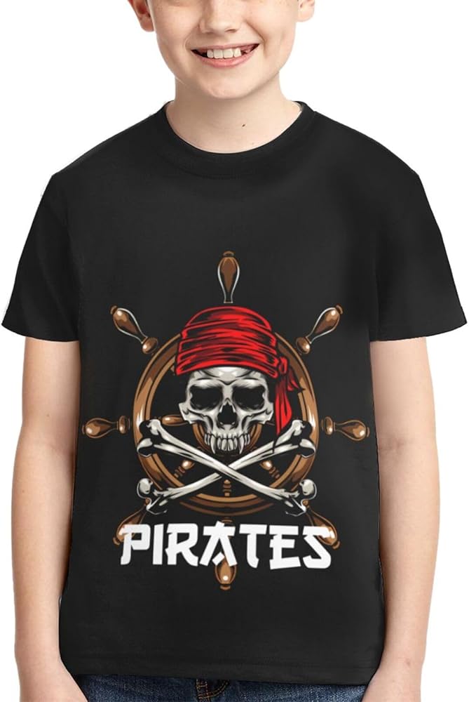 Be Captain and Pirate Boys Girls Shirts Kids Short Sleeve Classic Crewneck Top Tee