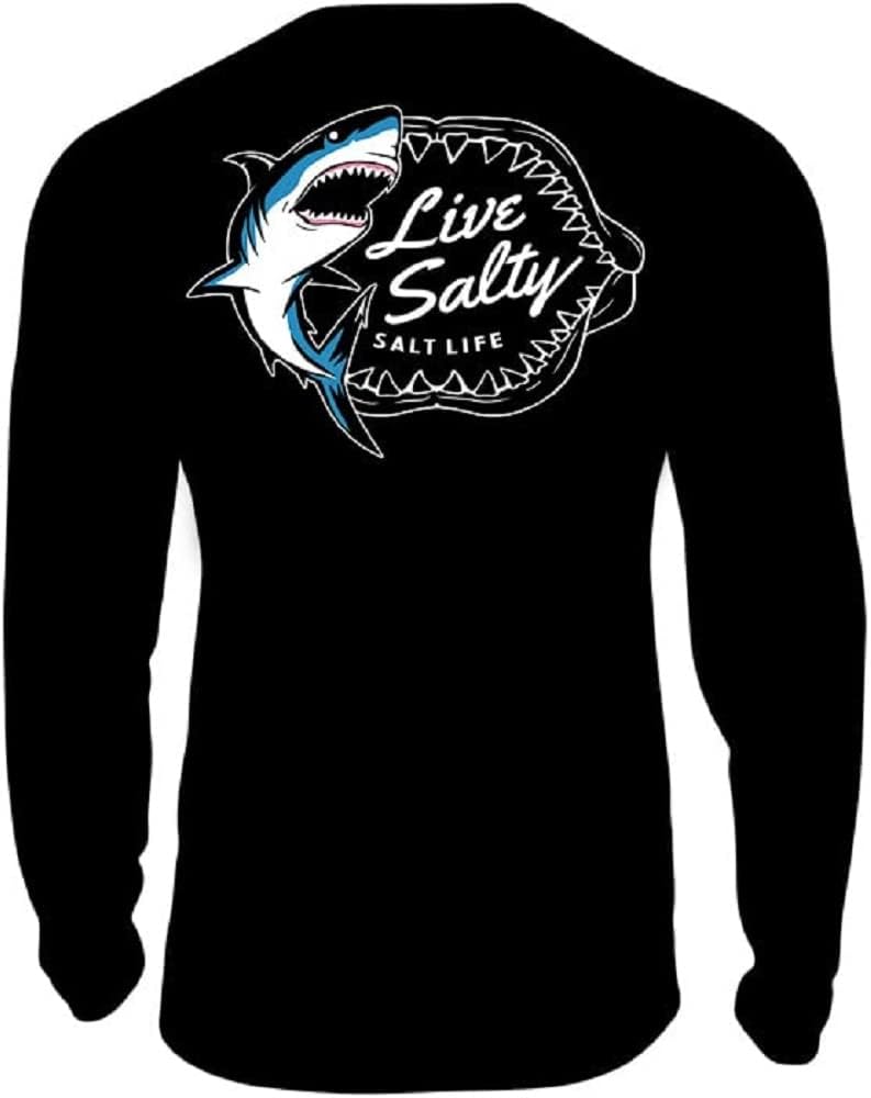 Salt Life Boys' Shark Bite Long Sleeve Stretch Fit Performance Shirt