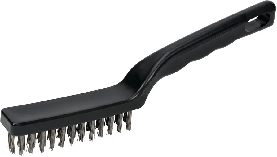 Performance Tool W1150 Heavy Duty Steel Bristle Brush with Curved Handle for All-Purpose Cleaning