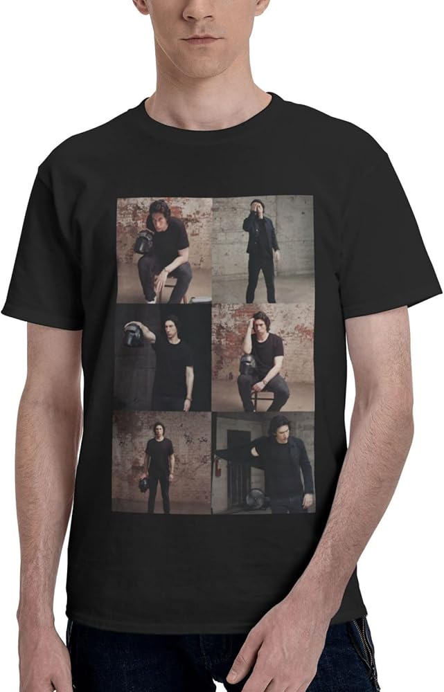 Adam Driver T Shirt Man's Lightweight Soft Short Sleeve Casual Basic Crew Neck Tee Tops