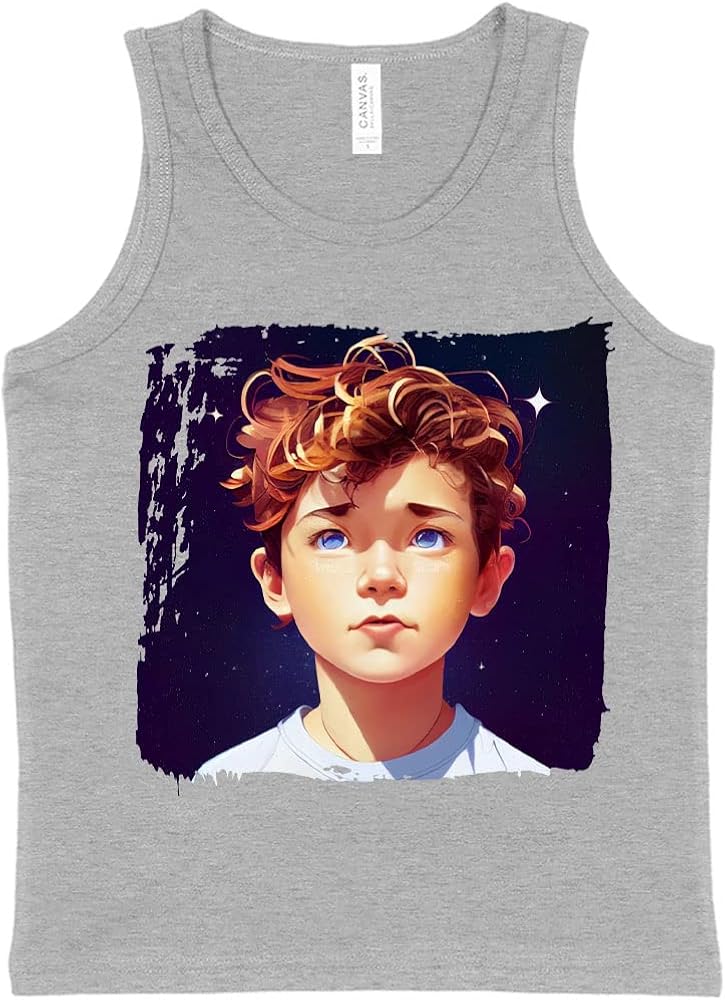 Cartoon Boy Kids' Jersey Tank - Space Sleeveless T-Shirt - Cute Kids' Tank Top