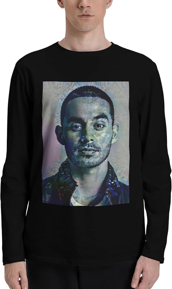 Manny Montana T Shirts Mens Loose Fit Casual Athletic Long Sleeve Round Neckline Cotton T Shirts Tops