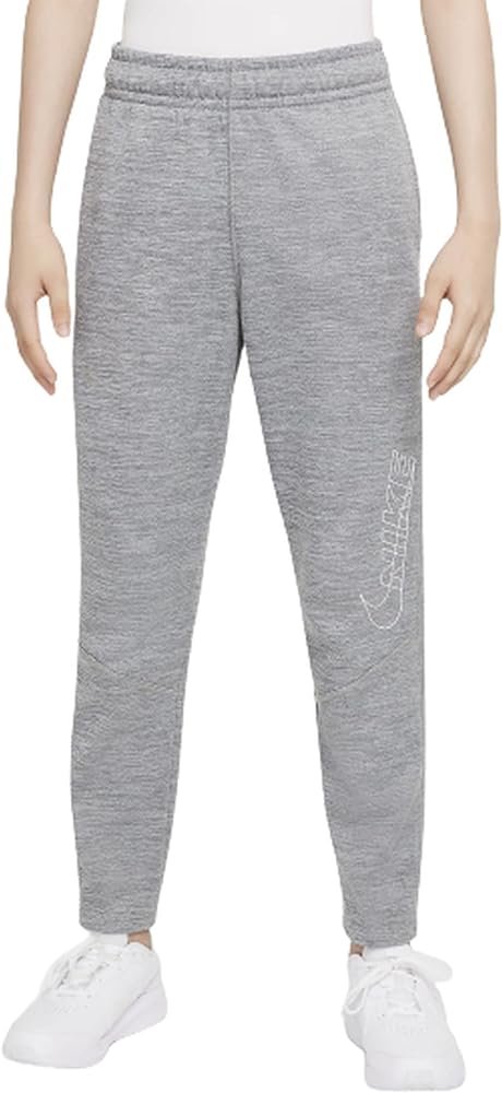 Nike Therma-FIT Big Kids' (Boys') Graphic Tapered Training Pants (Large, Smoke Grey/Heather)