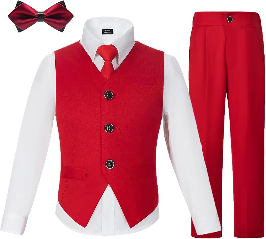 Boys Suits Slim Fit Toddler Tuxedo Suit Set for Dress Clothes Kids Wedding Ring Bearer Outfit