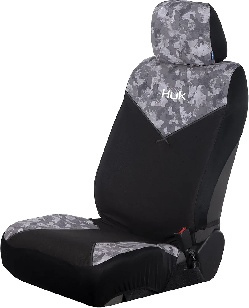 HUK, Low Back Seat Cover-Front Seat Universal Fit, Easy to Install for Cars Truck Van SUV, Refraction Storm