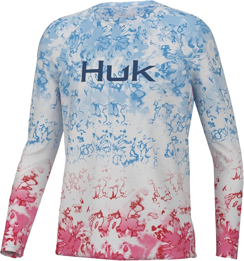 HUK boy's Pursuit Pattern Long Sleeve, Fishing Shirt for Kids