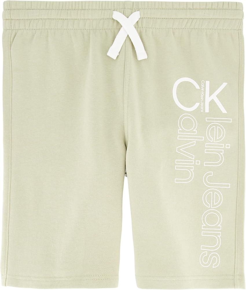 Calvin Klein Boys' Pull-on Knit Jogger Shorts, Drawstring Closure