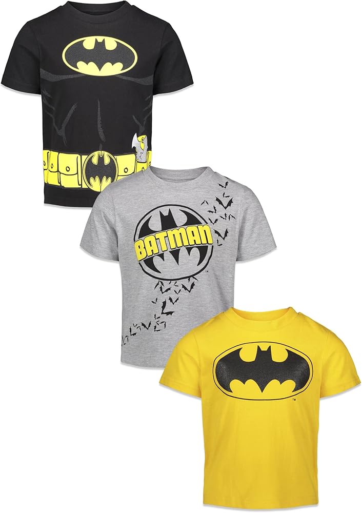 DC Comics Justice League Batman Joker Riddler Boys 3 Pack Graphic Short Sleeve T-Shirt