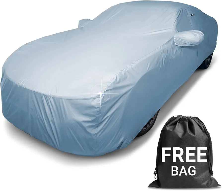 iCarCover 30-Layer Car Cover Waterproof All Weather | Premium Quality Car Covers for Automobiles 100% UV Protection, Mustang, Camaro, XK, 4-Series, M4, Supra, Thunderbird, Size C10 (See Size Chart)