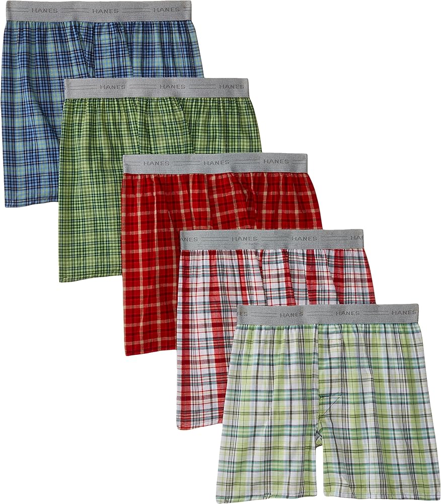 Hanes Boys 5-Pack Comfort Flex Yarn Dye Boxer