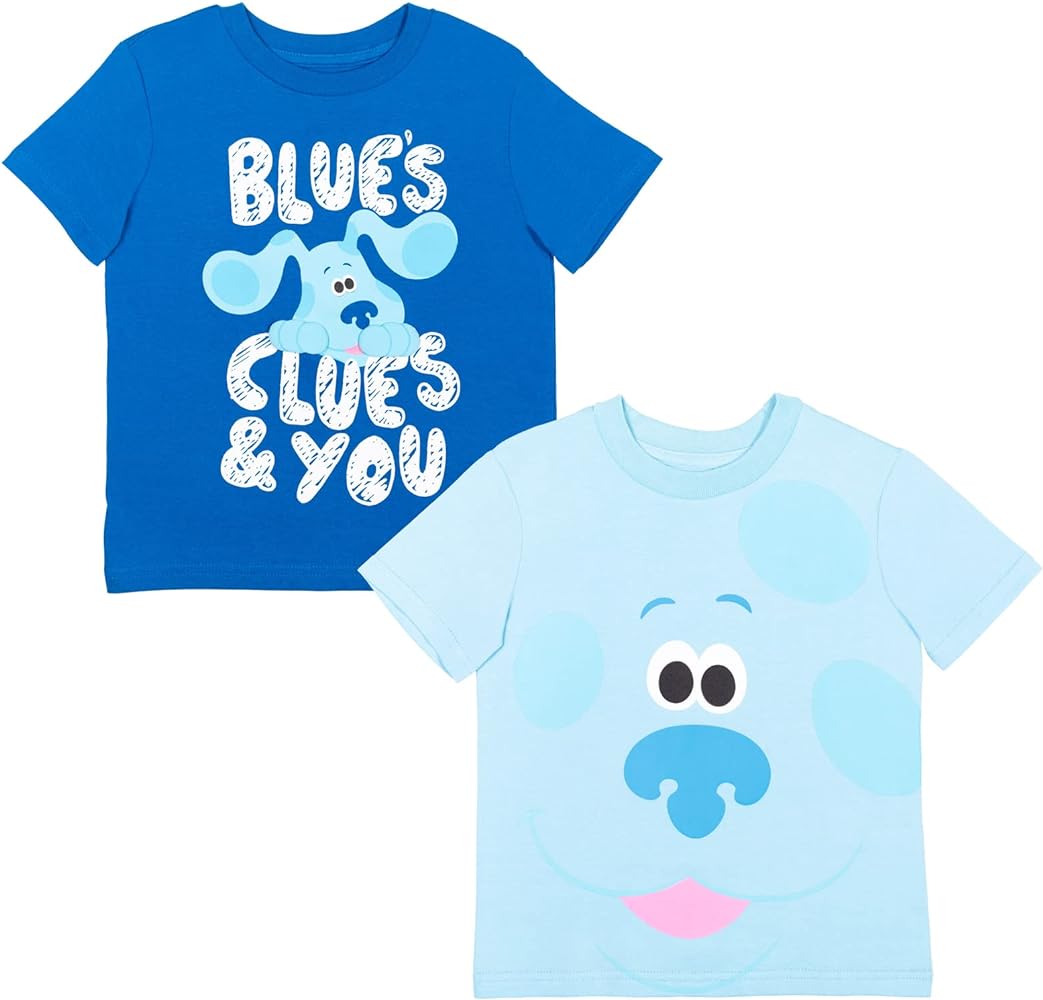 Nickelodeon Blue's Clues Boys 2 Pack Short Sleeve T-Shirt Light/Dark Blue