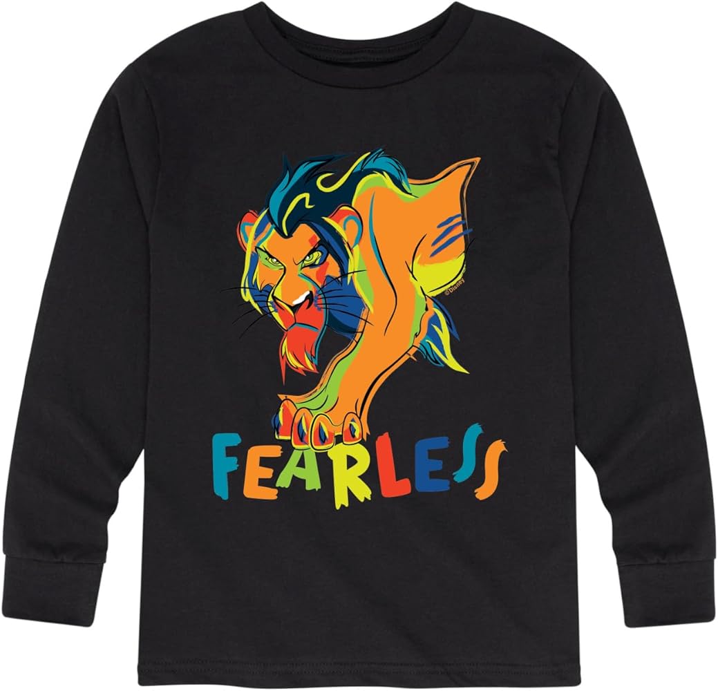 Disney The Lion King - Scar - Fearless - Toddler & Youth Long Sleeve Graphic T-Shirt