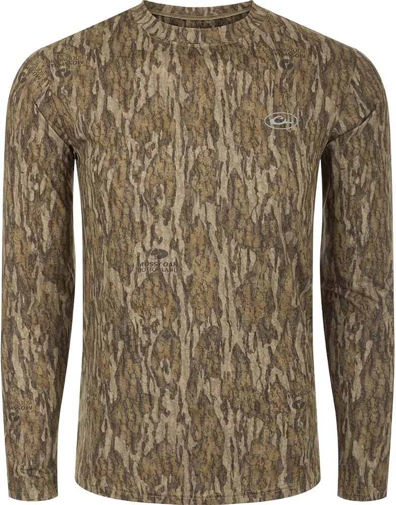 Drake Waterfowl Youth EST Camo Performance Long Sleeve Crew, Lightweight Hunting Shirt for Kids