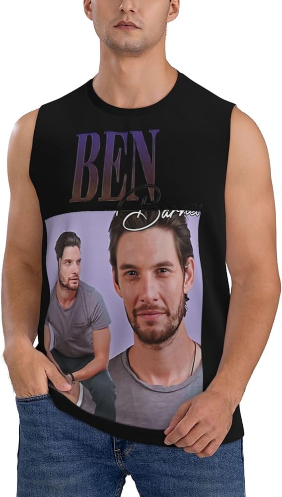 Ben Barnes Tank Tops Man's Lightweight Summer Casual Sleeveless Muscle Workout Running Gym T Shirts