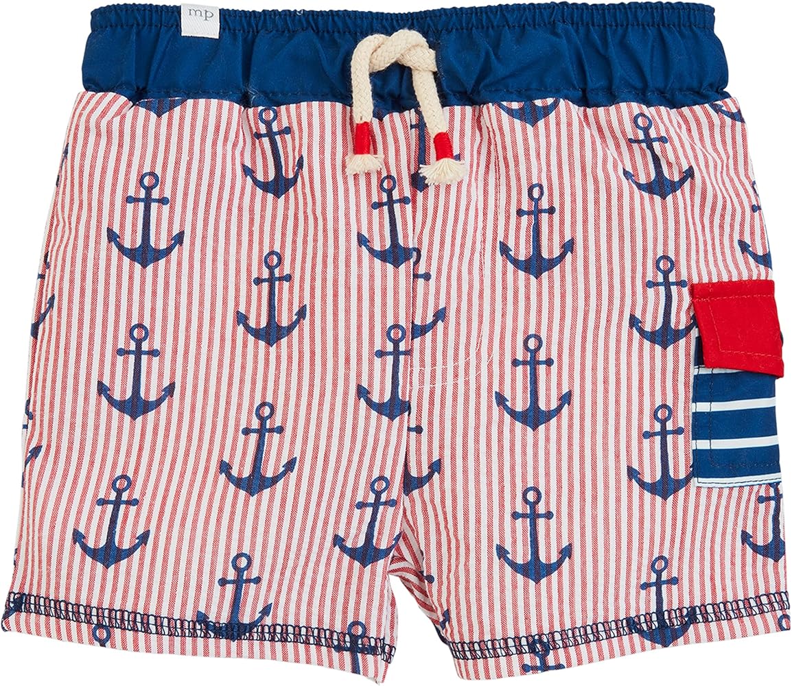 Mud Pie Boys Seersucker Anchor Trunks