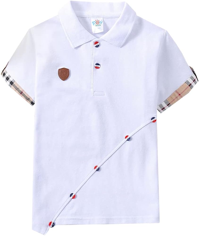 Boys' Short Sleeve Polo Shirt Kids Performance Moisture Wicking Pique Polo Shirts