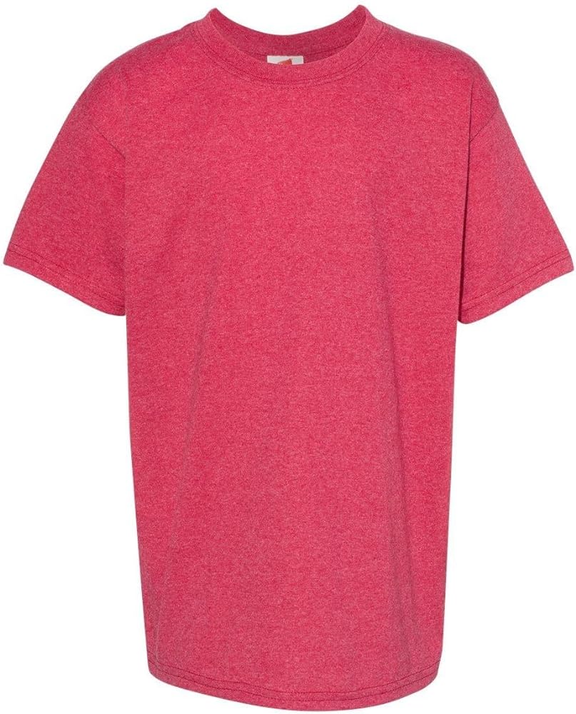 Hanes EcoSmart™ Youth Short Sleeve T-Shirt L Heather Red