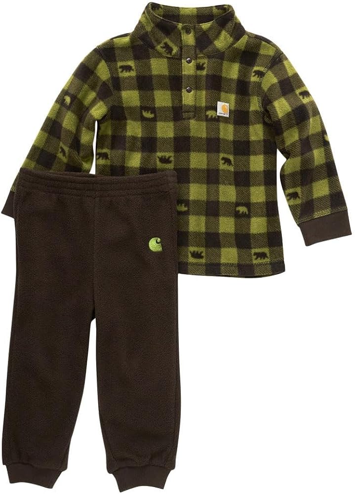 Carhartt Kid's CG8898 Long-Sleeve Fleece Printed Sweatshirt and Pant Set - Boys