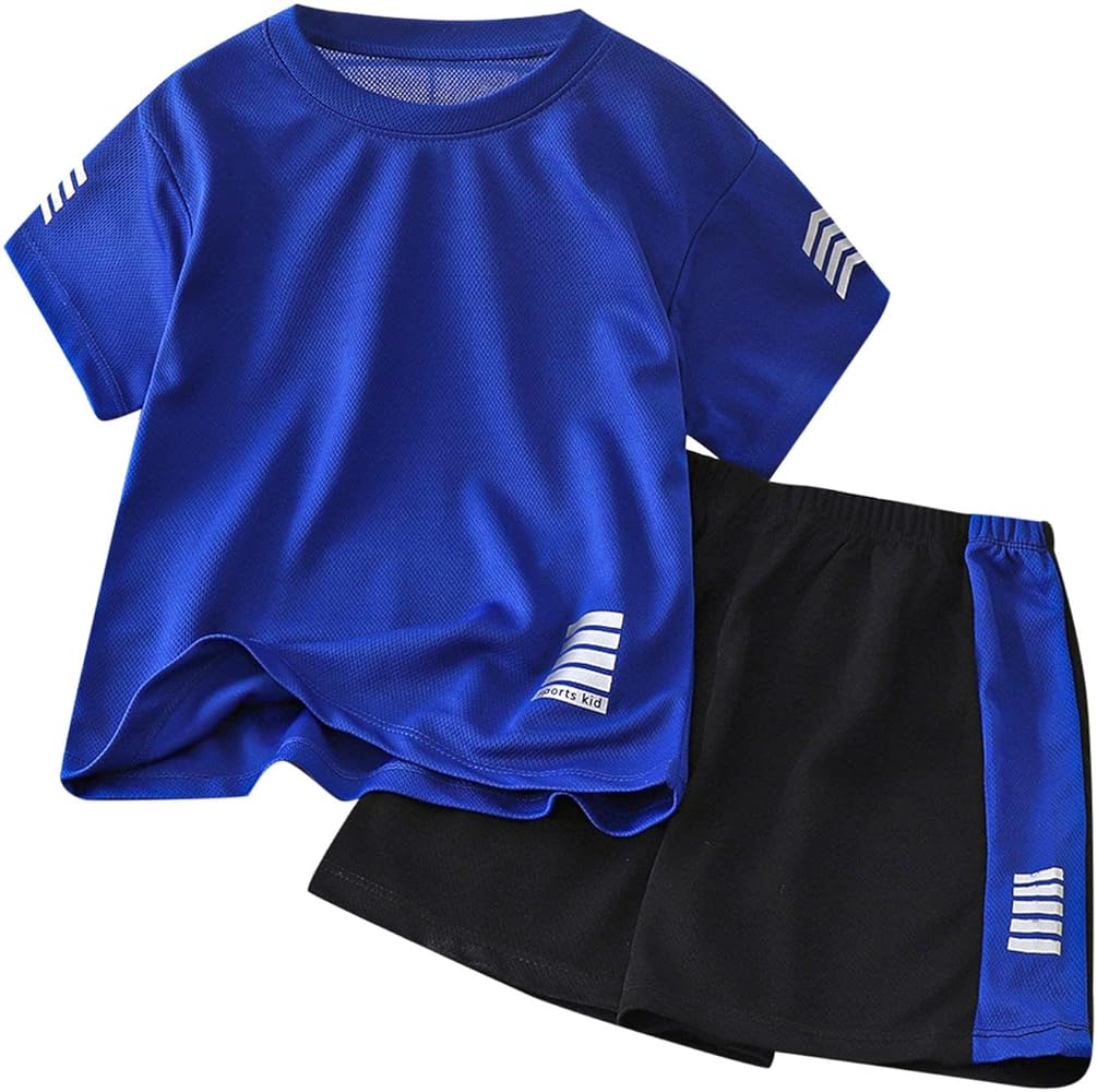 Short Sleeve for Kids Boys 2 Piece Loungewear Clothing Set Two Piece Sets Children Athletic Vacation Outfits for Boys