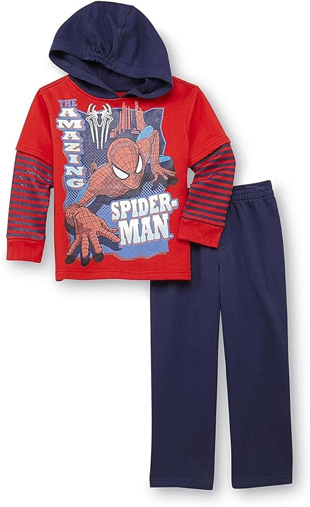 Marvel Little Boys' Spiderman Toddler Boys Hooded Fleece Set