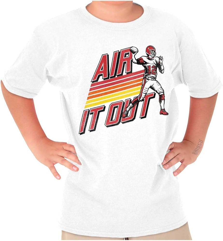 Football Quarterback Air It Out Boys Kids T Shirt Tees Tops