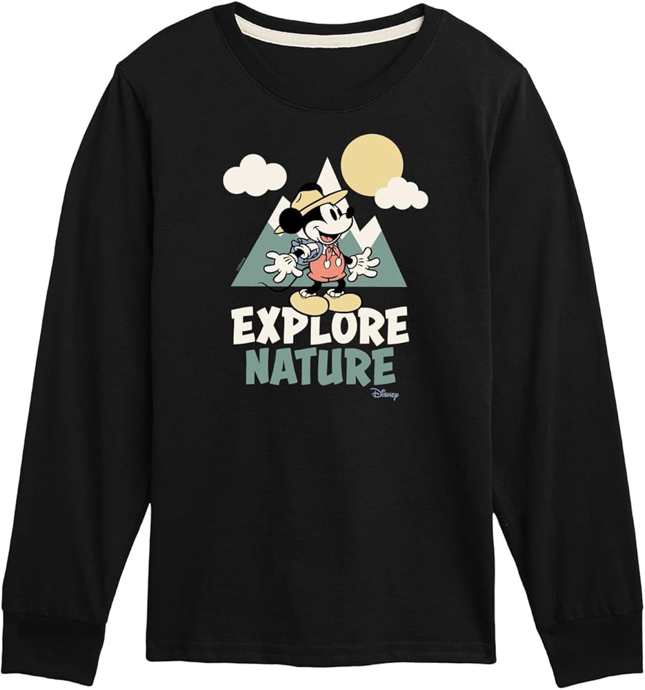 Disney Mickey Mouse - Explore Nature - Youth Long Sleeve Graphic T-Shirt