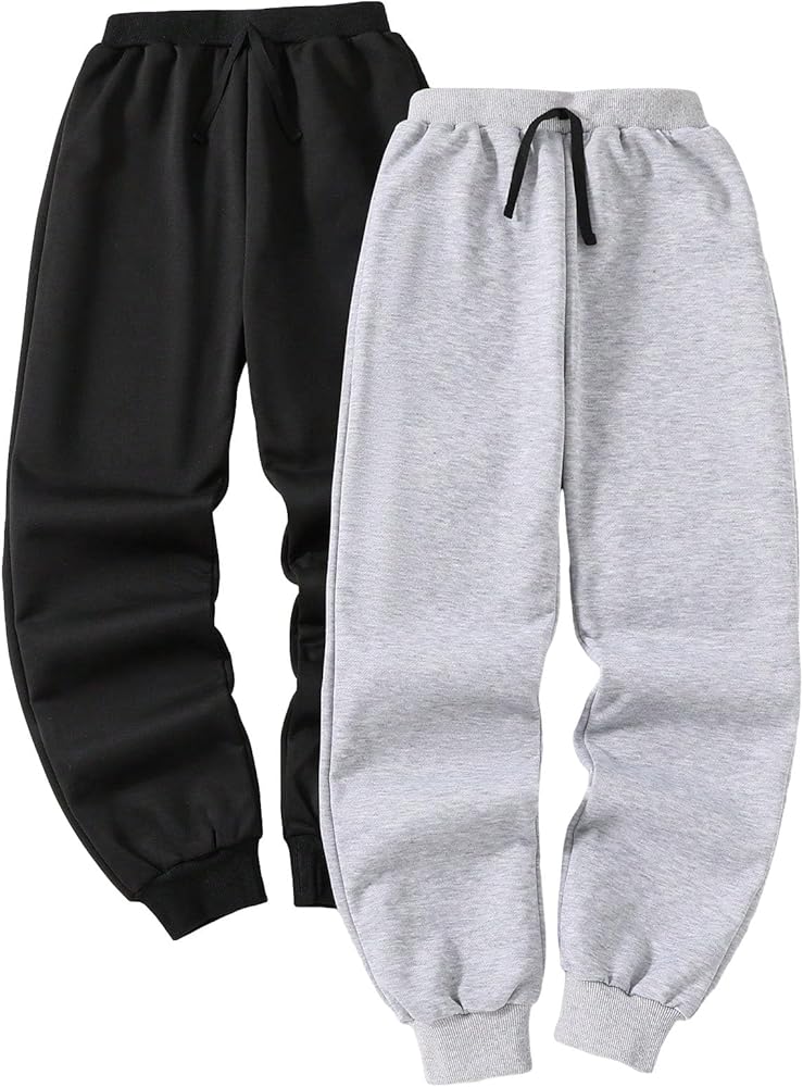 SHENHE Boy's 2 Piece Elastic Waist Drawstring Jogger Pants Workout Sweatpants Set