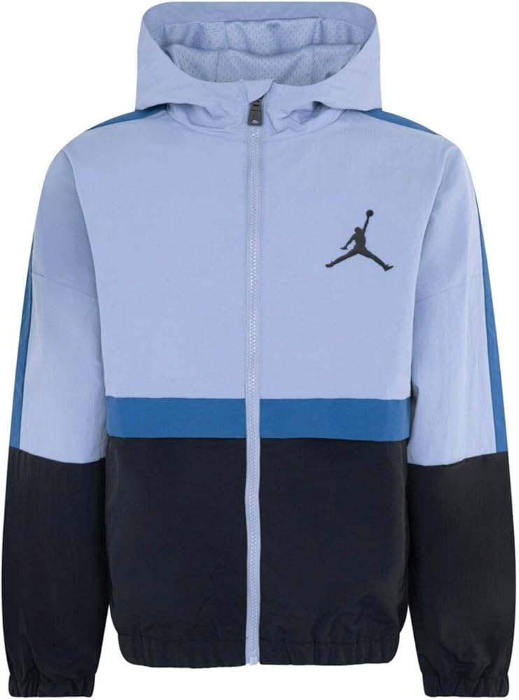 Nike Jordan Kids Youth Color Block Wind Jacket White & Blue