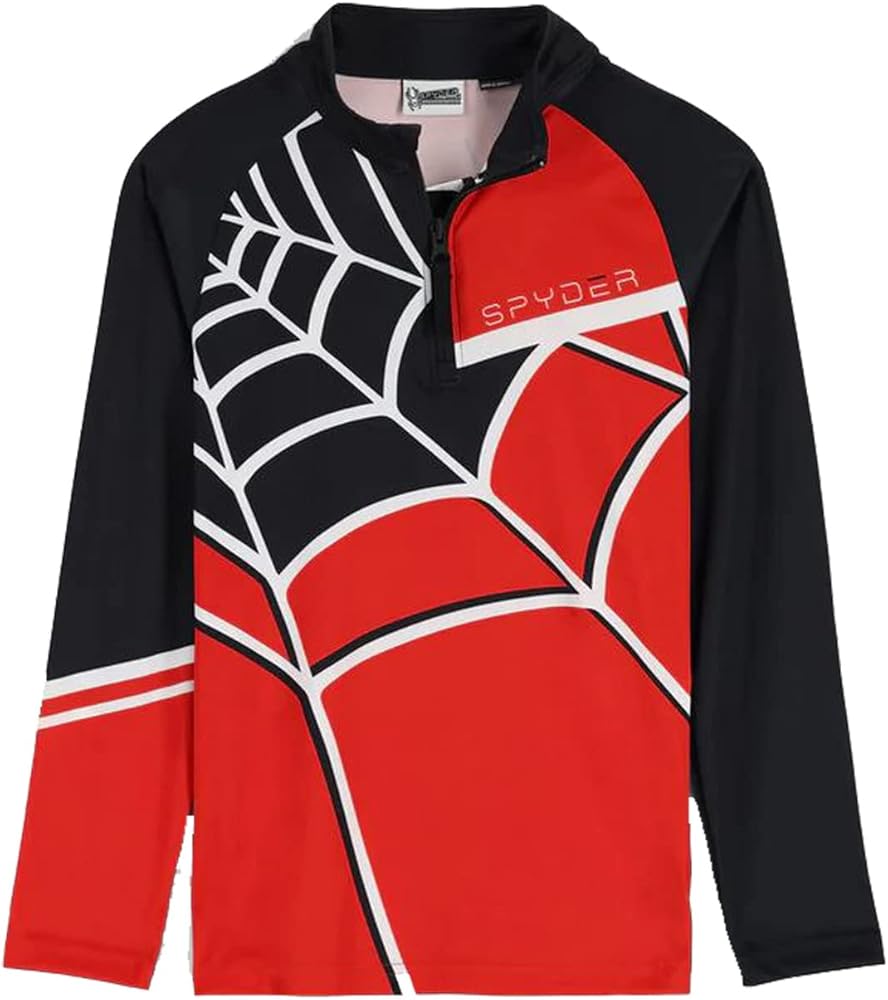 Spyder Boy's Web Zip T-Neck (Big Kids) Volcano S (8 Big Kids)