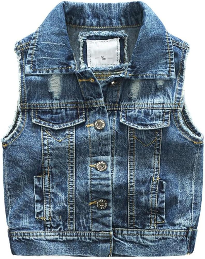 Fashion Boys Casual Ripped Denim Stylish Sleeveless Jacket Vest