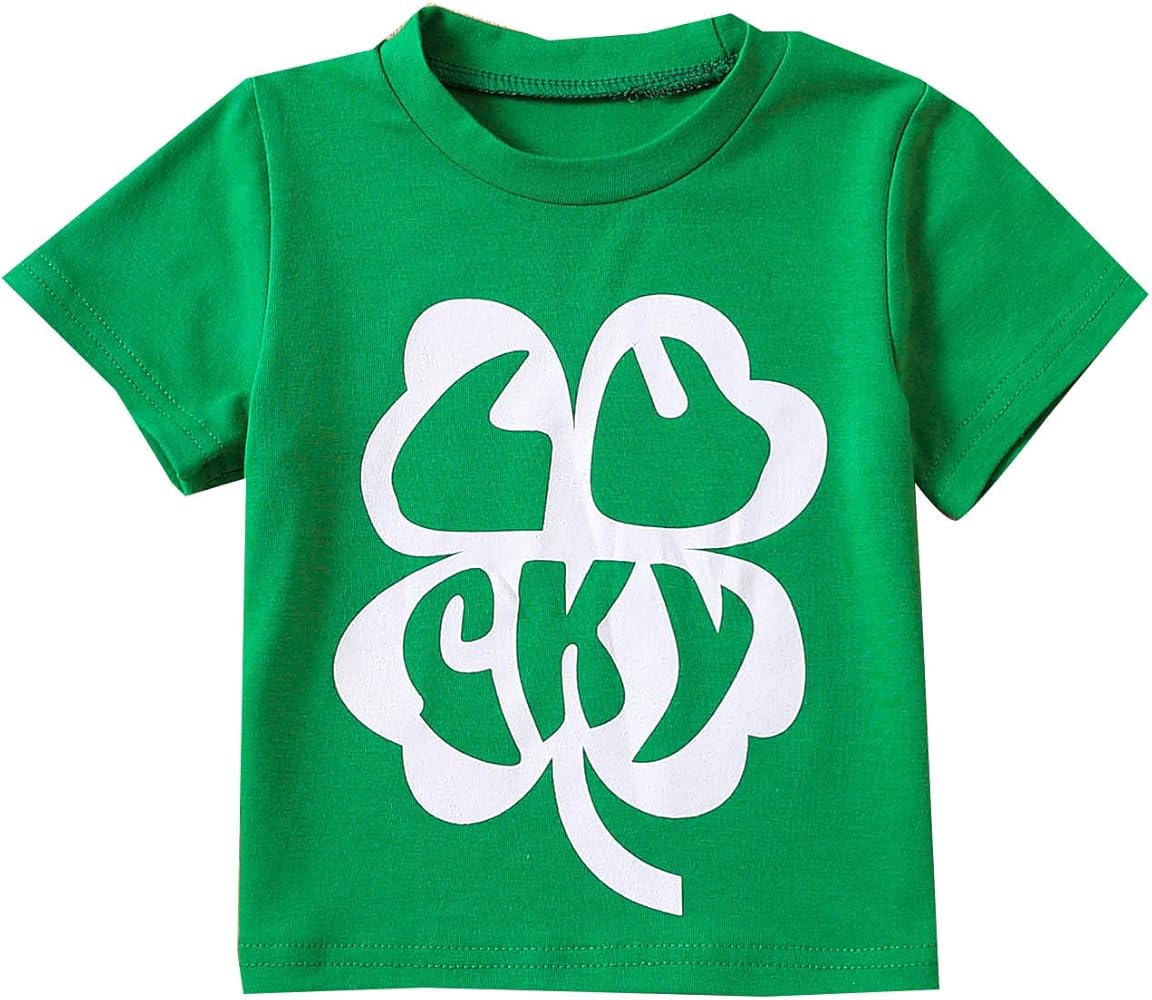 Toddler Boys Girls Short Sleeve T Shirt Tops Outwear White Green Fashion Grass Prints Summer Boy Top Tee