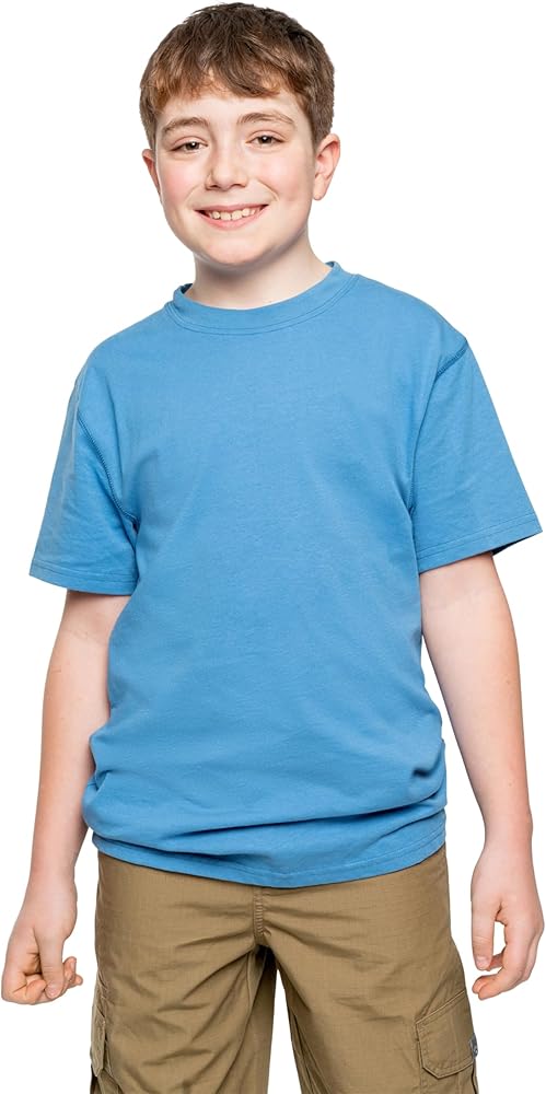 Insect Shield Youth UPF 30+ Breathable Dri-Balance Short Sleeve T-Shirt, with Built-in Bug Protection, Marine Blue, Medium (10-12)